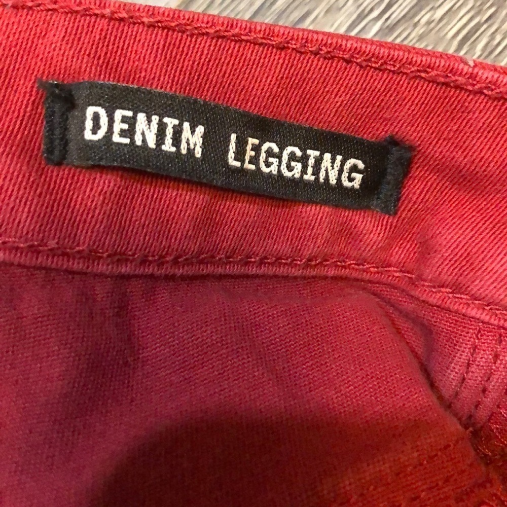 Red Denim Leggings - Picture 5 of 6